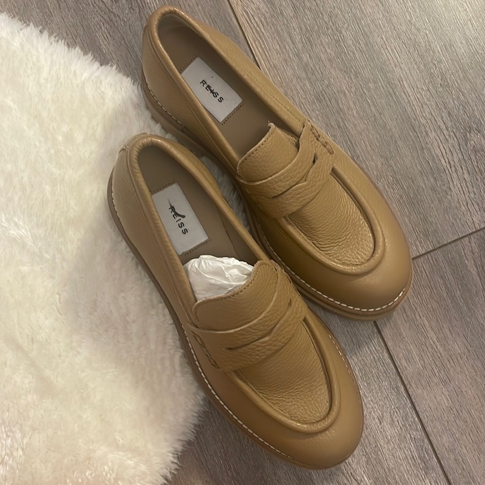 Reiss Beckton Brown Leather Loafers - Picture 3 of 8